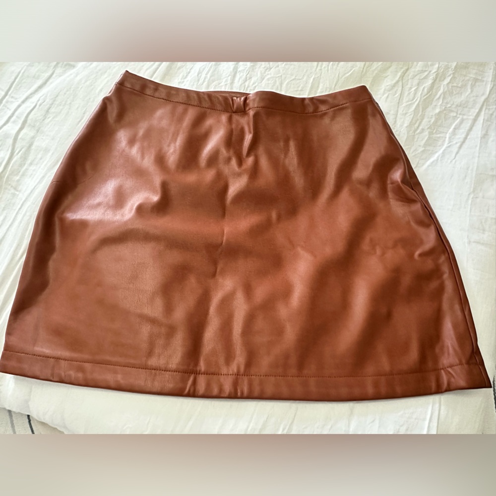 Gap Tan Leather Mini Skirt